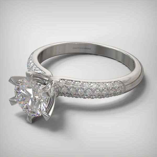 PAVE SOLITAIRE RING  LR245